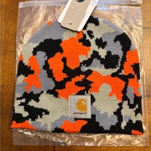 Carhartt Camo Beanie - Orange, Black, Gray